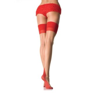 Nylon Strmpfe Natur  Rot einheitsgrsse